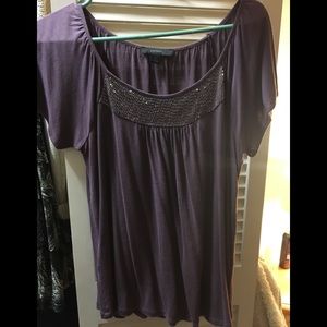 Plum sequin tee